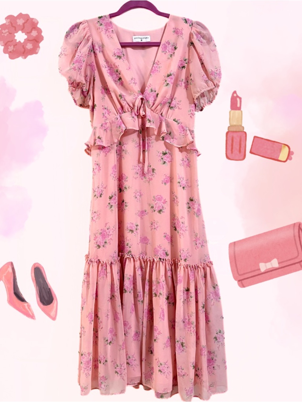 LoveShackFancy Soft Pink Coral floral dress